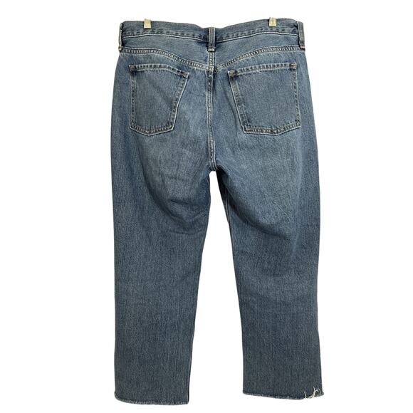 Old Navy Womens High Rise Slouchy Straight Raw Hem Distressed Jeans size 10 - Picture 2 of 14